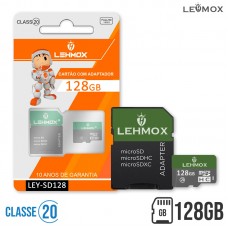 Cartão de Memória 128GB Classe 20 + Adaptador LEY-SD128 Lehmox